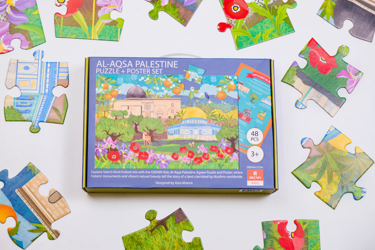 Kids Al-Aqsa Palestine Puzzle + Poster - 48 piece - Image 2